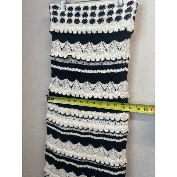 NWT Anthropologie Textured Knit Black White Midi Skirt size XXS Petite msrp $168 - Picture 12 of 14